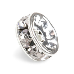 RONDELLA STRASS PRECIOSA TONDA MM8 CRYSTAL-ARGENTO-CONFEZIONE