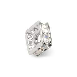 WASHER PRECIOSA CRYSTAL-silver-.5 SQUARE MM4, 5 x 4 PACK 20