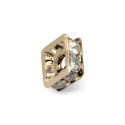 SQUARE WASHER PRECIOSA CRYSTAL-gold, 5 x 4.5-4 PACK 20 PIECES