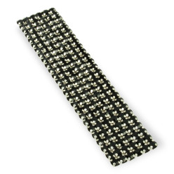 CATENA SU RETE STRASS MAXIMA SS19(5MM) NERA-ARGENTO-6 FILE-10CM